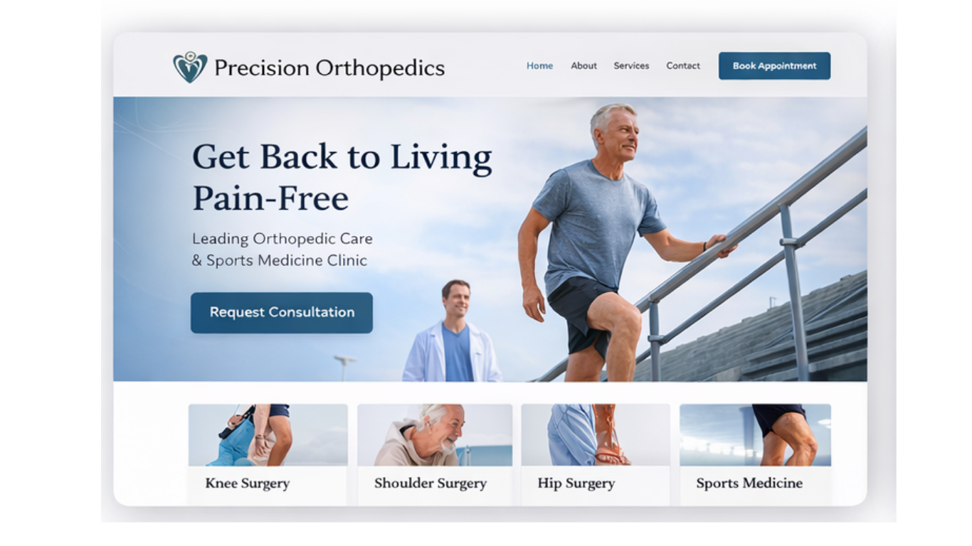 Ortho and sports medicine landing page