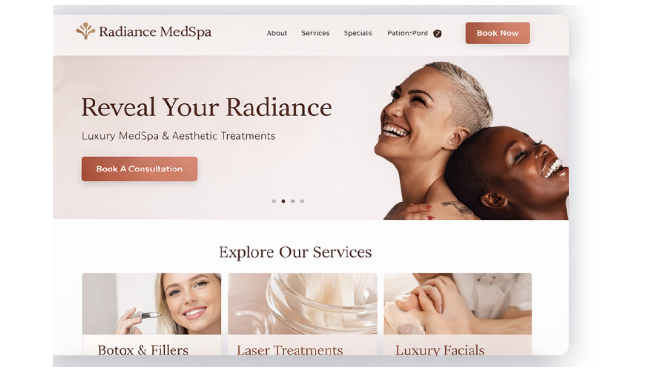 Medspa clinic landing page
