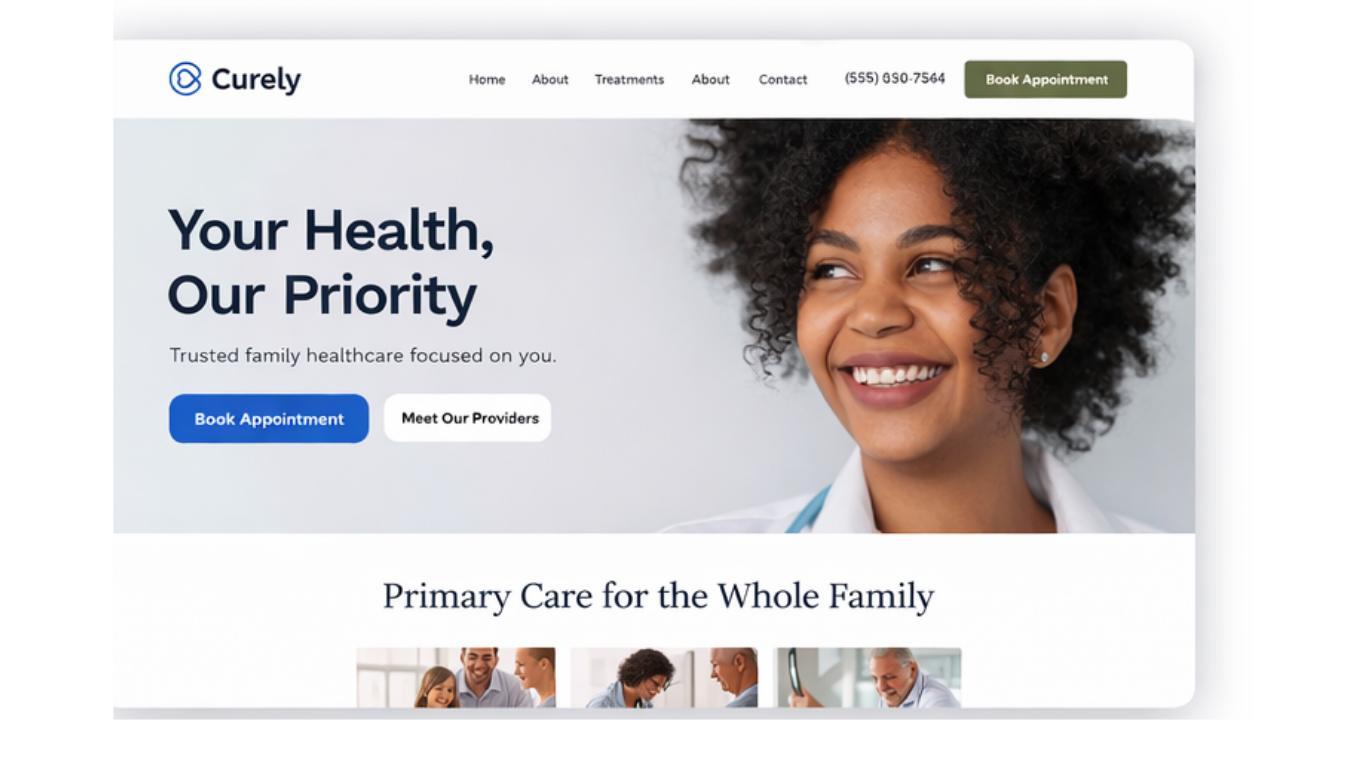 Primary care landing page